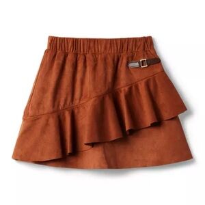 Janie and Jack Faux Suede Ruffle Skirt Size 12